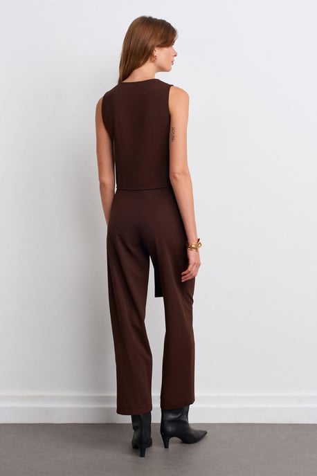 Hoge Taille Wijde Pijpen Crepe Broek - Image 2
