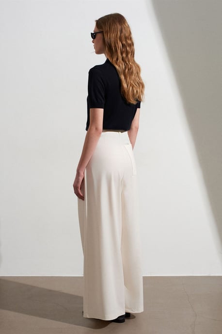Vrouwen Hoge Taille Wijde Pijpen Crêpe Broek - Image 2