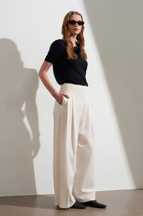 Vrouwen Hoge Taille Wijde Pijpen Crêpe Broek - Image 4