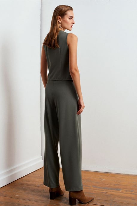 Hoge taille wijde pijpen crêpe broek - Image 2
