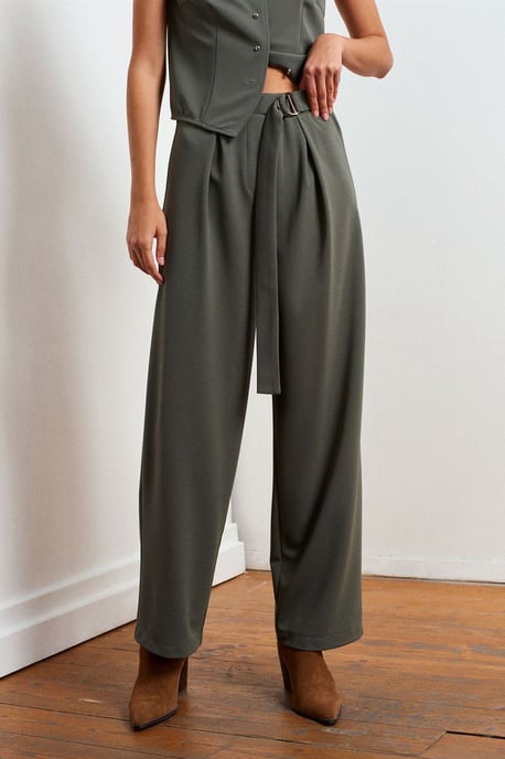 Hoge taille wijde pijpen crêpe broek - Image 5
