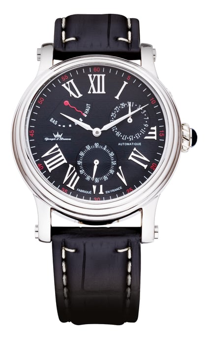 Yonger Black Dial Silver Case Watch - Image 1