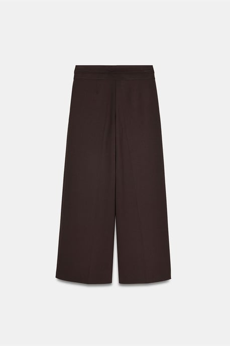 Högmidjade vida crepebyxor - Image 6