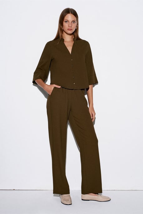 Women's Wide-Leg Crepe Trousers - Image 3