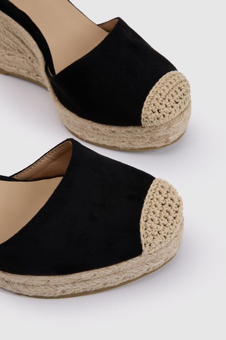 Elaina Textile Closed Toe Strap Wedges - Image 3