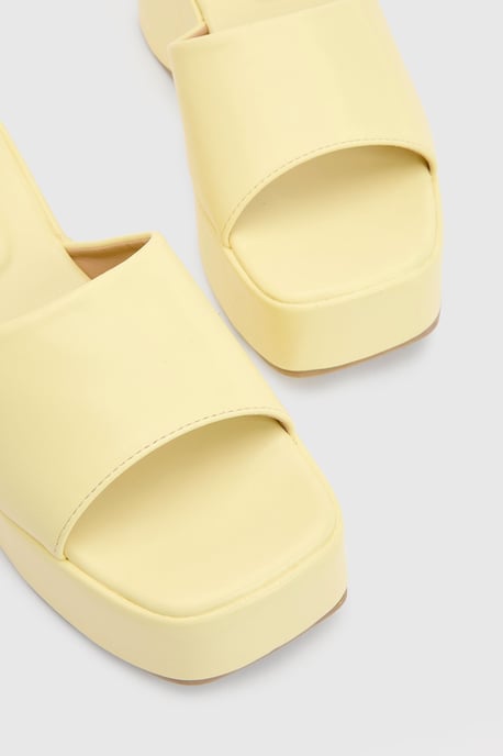 Faith: Bethanie Faux Leather High Wedge Sandals - Image 3