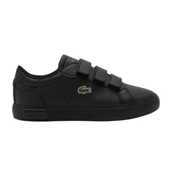 Lacoste Powercourt leren sportschoenen voor kinderen (Zwart) - Image 1