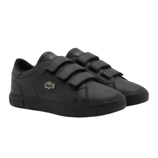 Lacoste Powercourt leren sportschoenen voor kinderen (Zwart) - Image 4