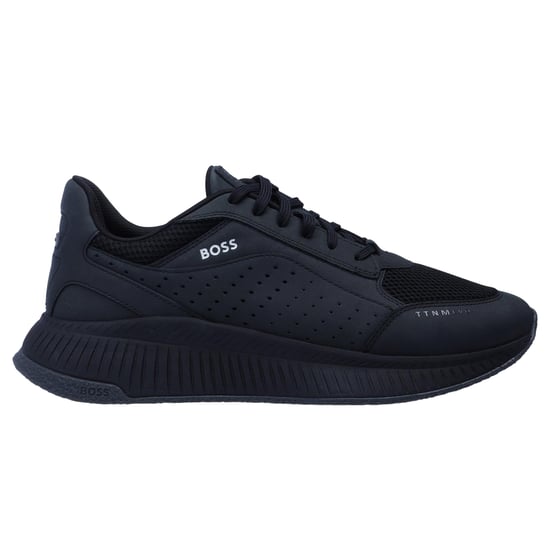 Boss Mens TTNM EVO Leather Chunky Sole Trainers (Black) - Image 2
