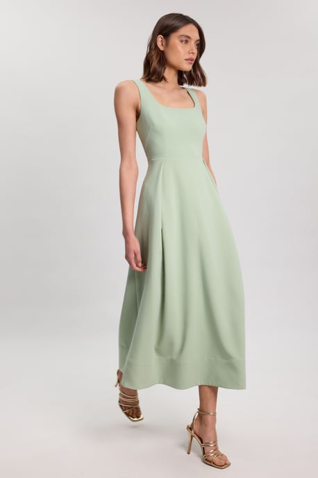 Tailored Full Skirt Midi Dress - Image 4