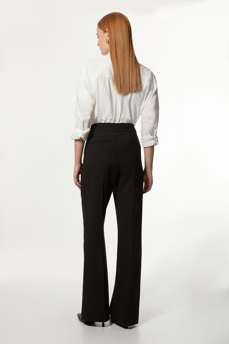 Petite Compact Stretch Essential Tailored Straight Leg Trouser - Image 3