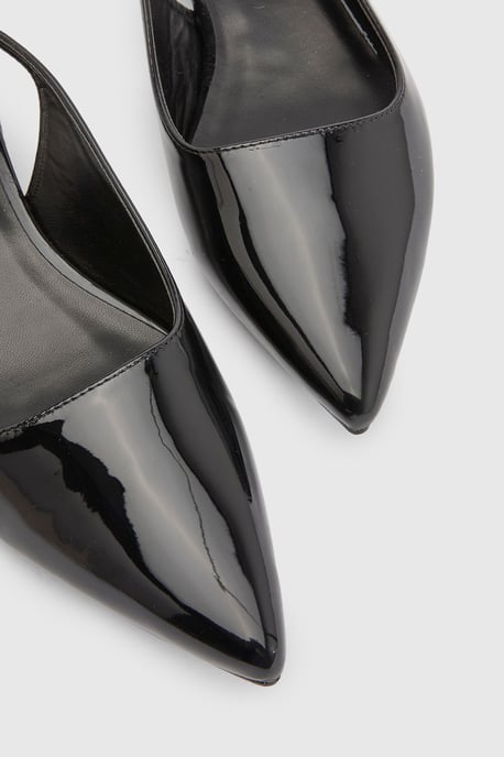 Jerry Faux Leather Slingback Pointed Flat Shoes - Image 3