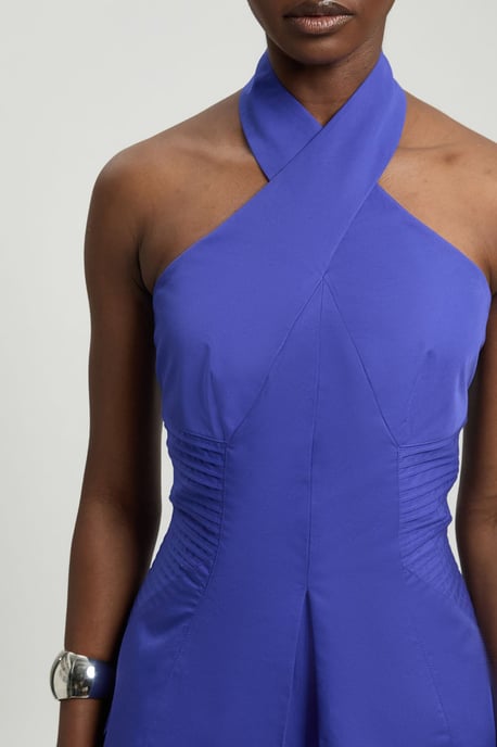 Tailored Cotton Sateen Halter Jumpsuit - Image 2