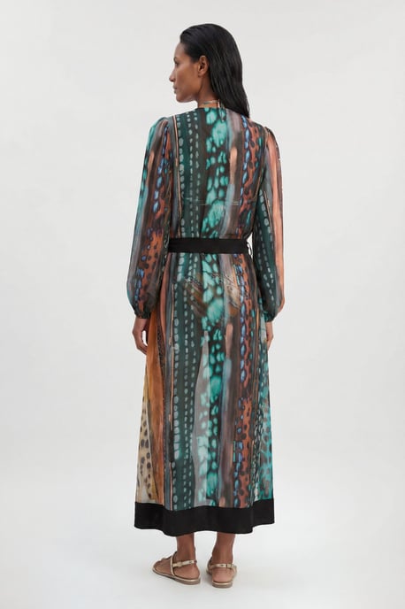 Linear Animal Printed Beach Cover Up - Image 3