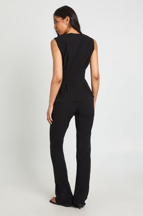 Tall Stretch High Waisted Flared Trousers - Image 2