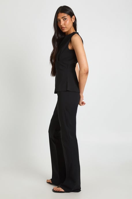 Tall Stretch High Waisted Flared Trousers - Image 3