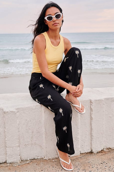Sequin Palm Tree Trouser - Image 1