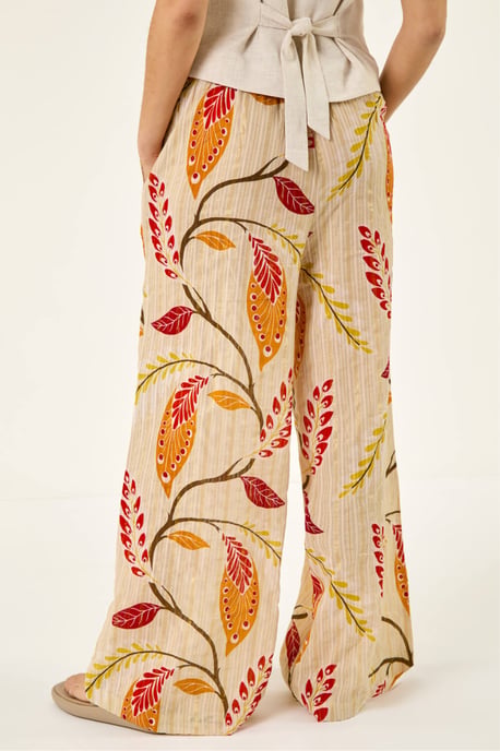 Textured Leaf Print Metallic Trouser - Image 4