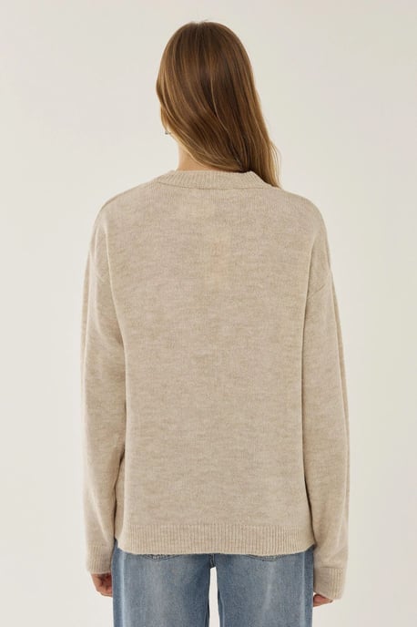 Relaxed Fit Bow Detail Sweater - Image 5