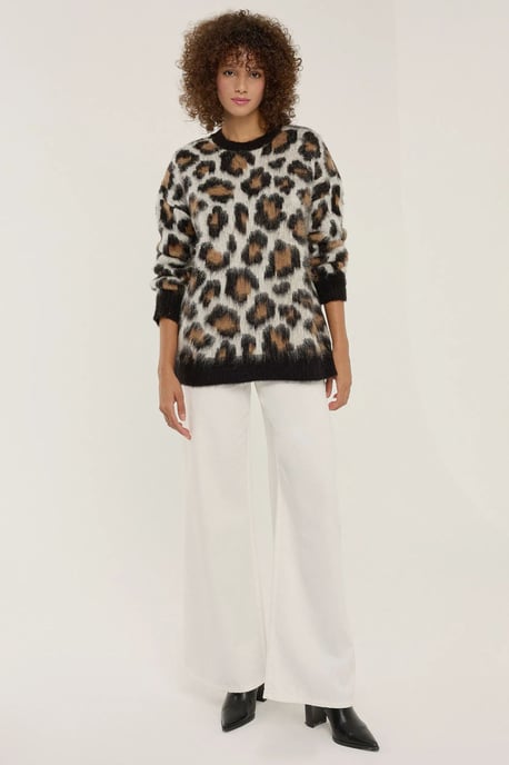 Leopardmönstrad stickad tröja - Image 2