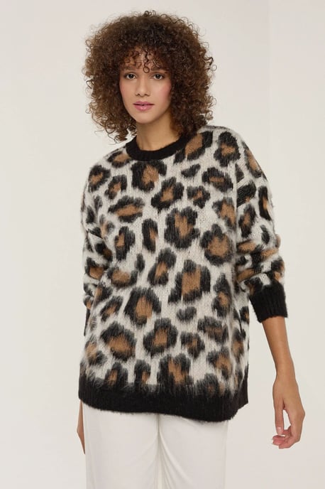 Leopardmönstrad stickad tröja - Image 3