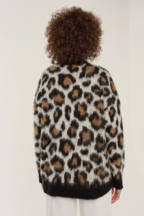 Leopardmönstrad stickad tröja - Image 4
