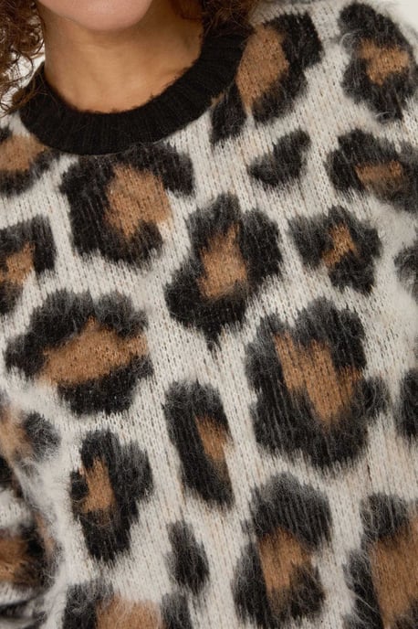 Leopardmönstrad stickad tröja - Image 5