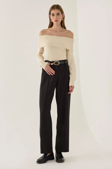 Off Shoulder Knit Sweater - Image 1