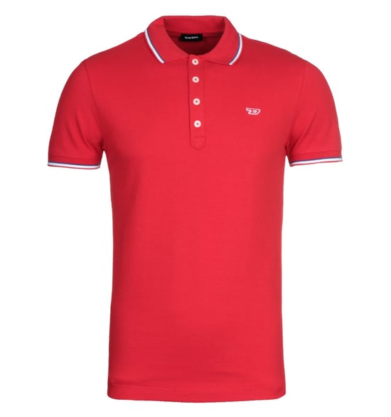 Diesel T-Randy Twin Tipped Red Polo Shirt - Image 1