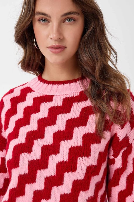 Zigzag Patterned Crew Neck Sweater - Image 3