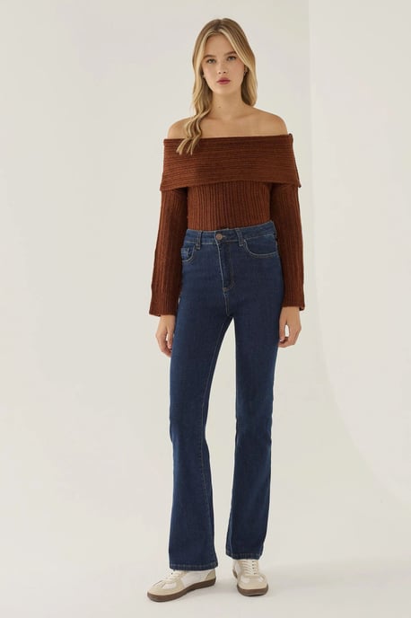 Off-Shoulder Stickad Tröja - Image 3