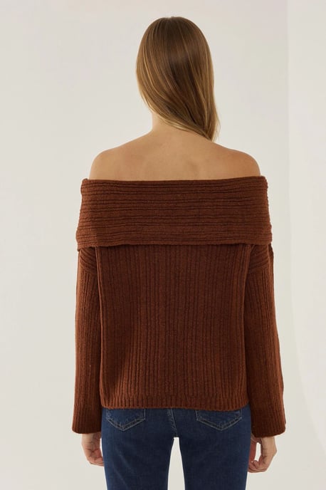 Off-Shoulder Stickad Tröja - Image 5