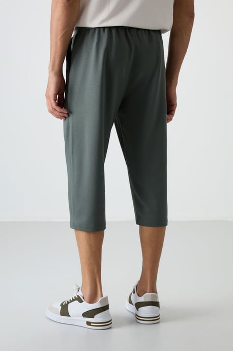 Heren Mid-waist Wijde Capri Korte Broek - Image 5
