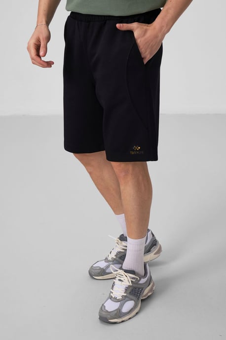 Överdimensionerade bomullsblandade stickade shorts - Image 4