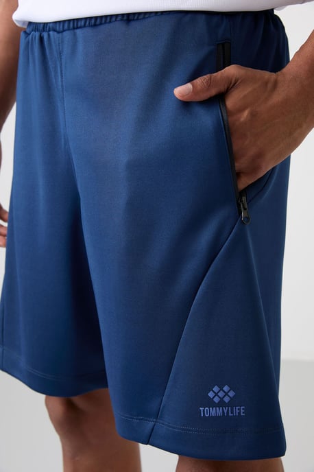 Heren Polyester Gebreide Zweet Shorts - Image 3
