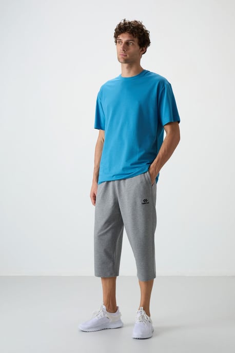 Heren Mid-waist Wijde Capri Shorts - Image 1