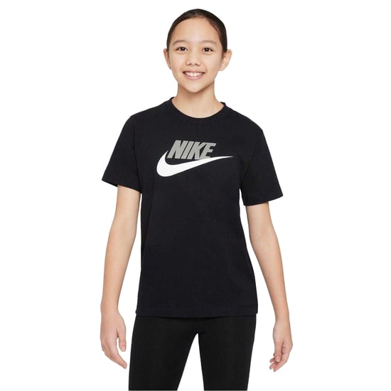 Nike Kinderen/Kinderen Sportswear Logo Katoenen T-Shirt (Zwart/Grijs) - Image 1