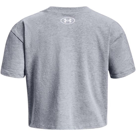 Under Armour Childrens/Kids Sportstyle Logo Crop T-Shirt (Grey) - Image 2