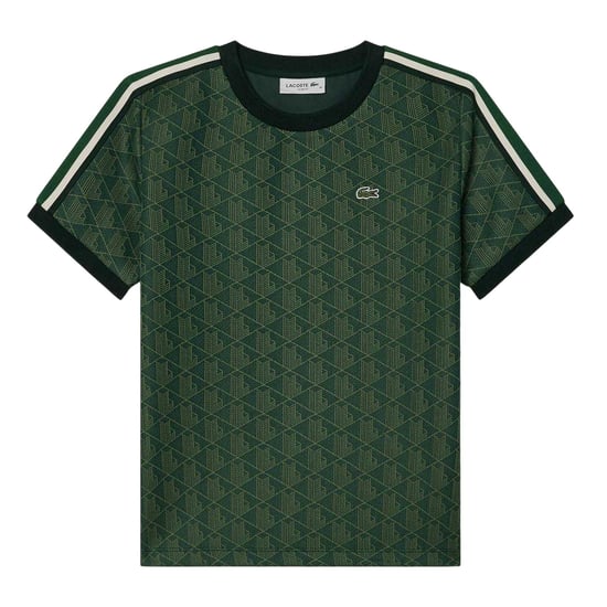Lacoste Dames/Dames Monogram Jacquard Slim T-shirt (Groen) - Image 1