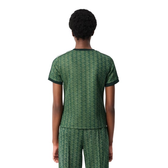 Lacoste Dames/Dames Monogram Jacquard Slim T-shirt (Groen) - Image 2
