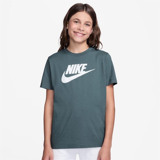 Nike Kinderen/Kinderen Sportswear Logo Katoenen T-Shirt (Leisteengrijs) - Image 1