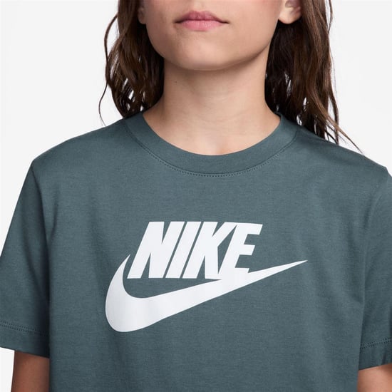Nike Kinderen/Kinderen Sportswear Logo Katoenen T-Shirt (Leisteengrijs) - Image 3