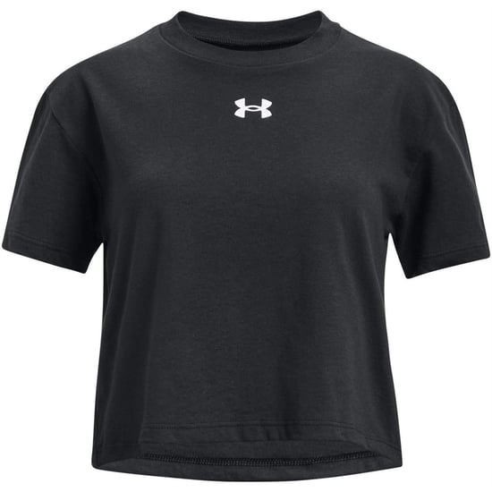 Under Armour Childrens/Kids Sportstyle Logo Crop T-Shirt (Black) - Image 1