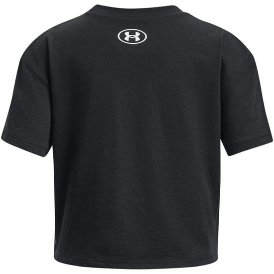 Under Armour Childrens/Kids Sportstyle Logo Crop T-Shirt (Black) - Image 2
