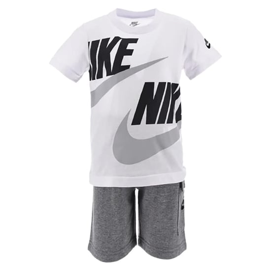 Nike Childrens/Kids Wordmark T-Shirt & Shorts Set (Carbon Heather) - Image 1
