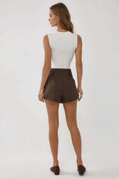 Hoge Taille Geruite Shorts - Image 4