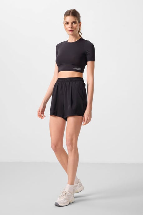 Hooggetailleerde gebreide shorts - Image 2