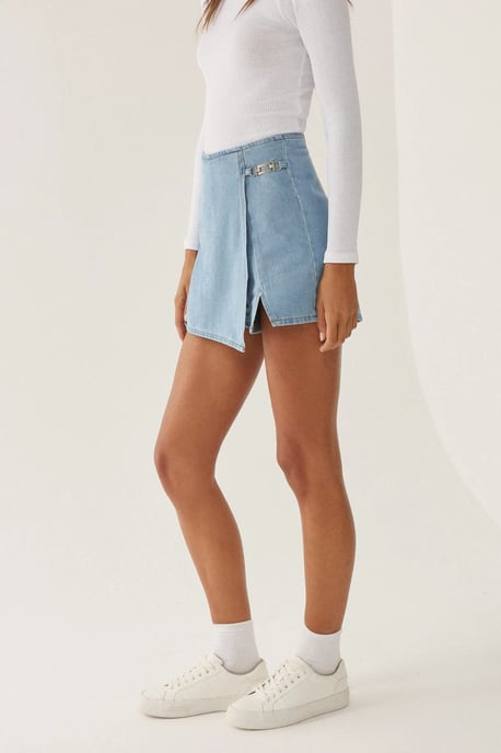 Högmidjade denimshorts - Image 6