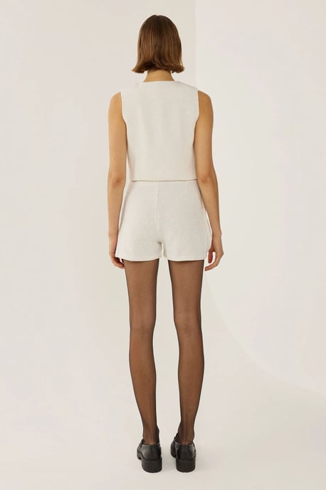 Button Detailed Tweed Short - Image 5