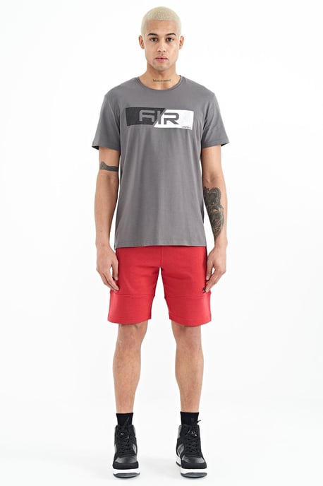 Heren Effen Gebreide Sweatshorts - Image 2